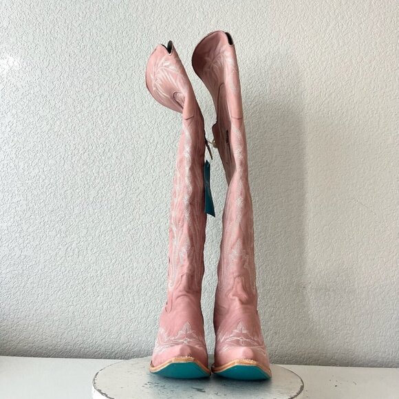 Lane LEXINGTON Over the Knee Womens Cowboy Boots 9.5 Pink Western Cowgirl Tall - Picture 8 of 16